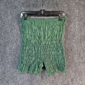 Vintage Malco Modes Smocked Lace Ruffle Bloomers Shorts N21 XL Green Made in USA